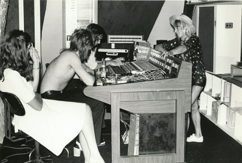 Mick Ronson in the control room