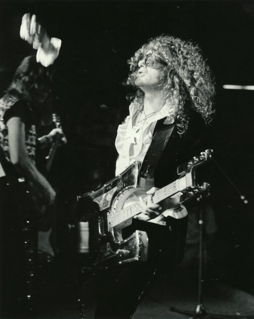 Ian Hunter with 'H' guitar