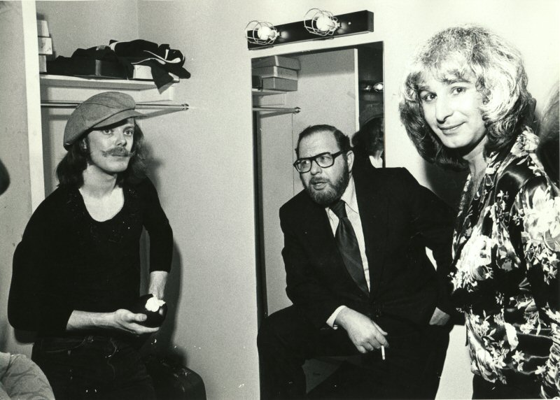 Morgan Fisher and Overend Watts backstage